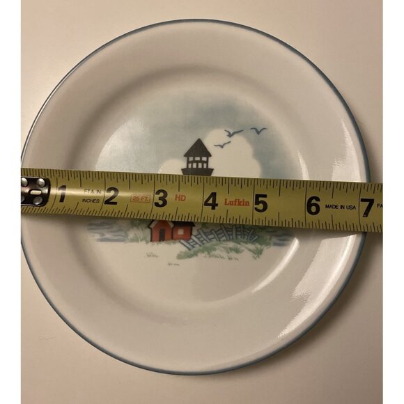 Corelle Outer Banks Lighthouse Dessert Plates Set 2 USA Salad Bread Retired - Picture 6 of 9